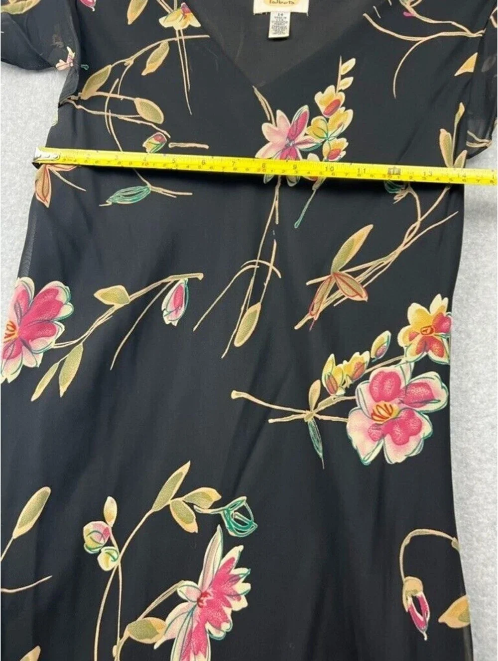 Vintage Talbots Midi Dress Womens 14 Floral Whimsygoth Asymmetrical Romantic